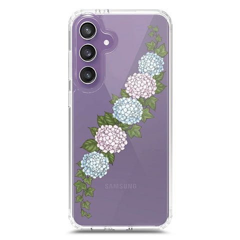 Samsung Galaxy S23 FE Cover - Velvet Bloom Series - Clear Phone Case - Soft Silicon Borders