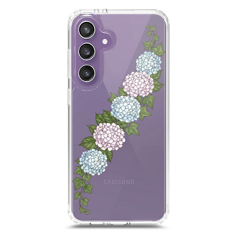 Samsung Galaxy S24 Plus Cover - Velvet Bloom Series - Clear Phone Case - Soft Silicon Borders