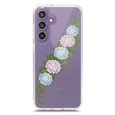 Samsung Galaxy S24 Cover - Velvet Bloom Series - Clear Phone Case - Soft Silicon Borders