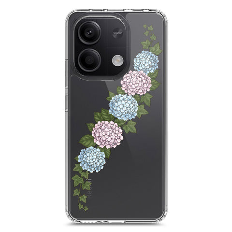 Xiaomi Redmi Note 13 Cover - Velvet Bloom Series - Clear Phone Case - Soft Silicon Borders