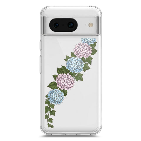 Google Pixel 8a Cover - Velvet Bloom Series - Clear Phone Case - Soft Silicon Borders