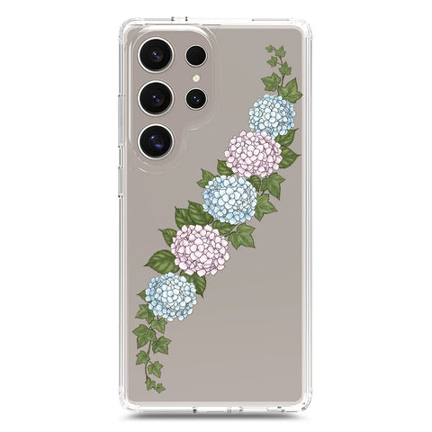 Samsung Galaxy S25 Ultra Cover - Velvet Bloom Series - Clear Phone Case - Soft Silicon Borders