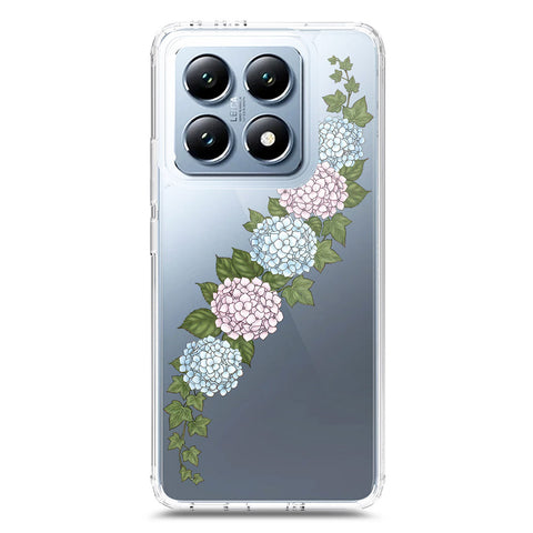 Xiaomi 14T Pro Cover - Velvet Bloom Series - Clear Phone Case - Soft Silicon Borders