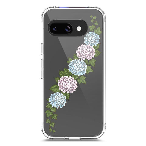 Google Pixel 9a Cover - Velvet Bloom Series - Clear Phone Case - Soft Silicon Borders