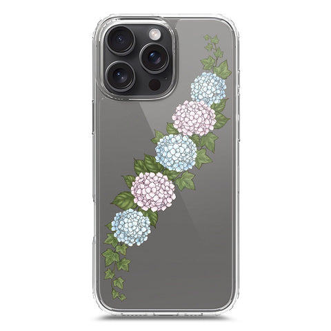 iPhone 16 Pro Max Cover - Velvet Bloom Series - Clear Phone Case - Soft Silicon Borders