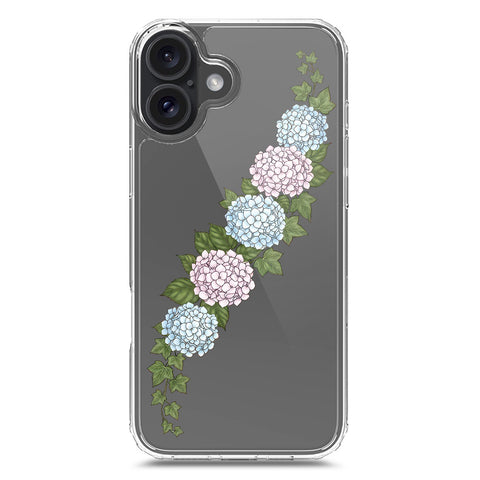 iPhone 16 Plus Cover - Velvet Bloom Series - Clear Phone Case - Soft Silicon Borders