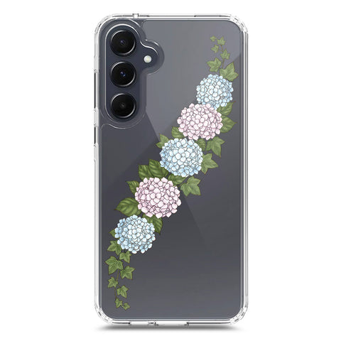 Samsung Galaxy A35 Cover - Velvet Bloom Series - Clear Phone Case - Soft Silicon Borders