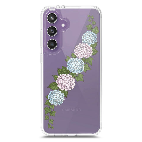 Samsung Galaxy S25 FE Cover - Velvet Bloom Series - Clear Phone Case - Soft Silicon Borders