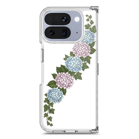 Google Pixel 10 Pro Fold Cover - Velvet Bloom Series - Clear Phone Case - Soft Silicon Borders
