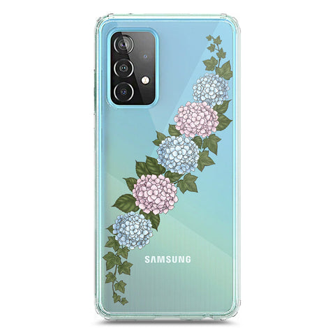 Samsung Galaxy A52 Cover - Velvet Bloom Series - Clear Phone Case - Soft Silicon Borders