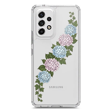 Samsung Galaxy A53 5G Cover - Velvet Bloom Series - Clear Phone Case - Soft Silicon Borders