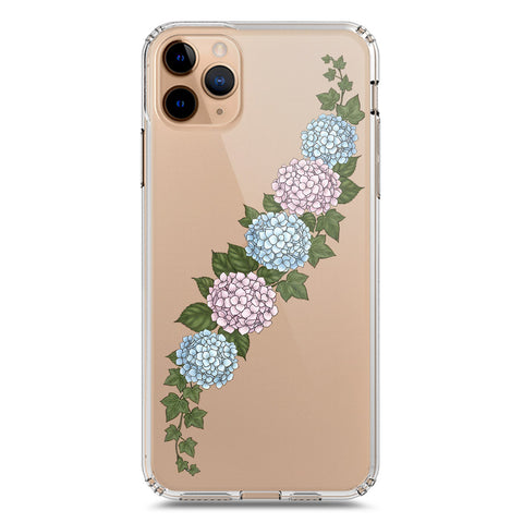 iPhone 11 Pro Max Cover - Velvet Bloom Series - Clear Phone Case - Soft Silicon Borders