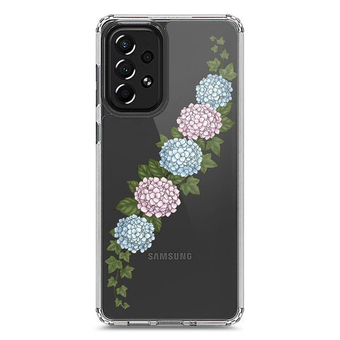 Samsung Galaxy A73 5G Cover - Velvet Bloom Series - Clear Phone Case - Soft Silicon Borders