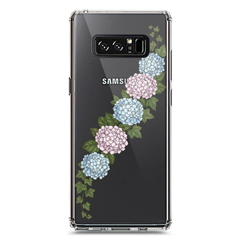 Samsung Galaxy Note 8 Cover - Velvet Bloom Series - Clear Phone Case - Soft Silicon Borders