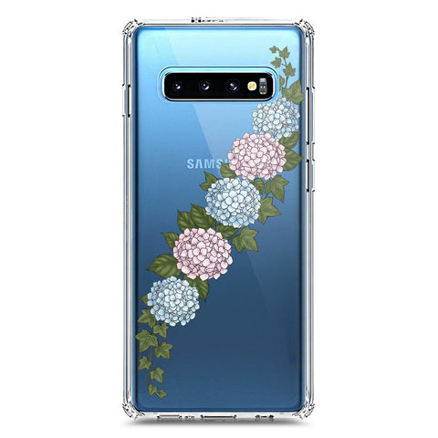 Samsung Galaxy S10 Plus Cover - Velvet Bloom Series - Clear Phone Case - Soft Silicon Borders