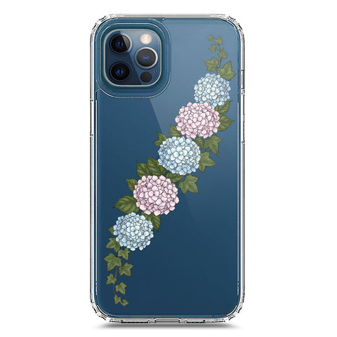 iPhone 12 Pro Max Cover - Velvet Bloom Series - Clear Phone Case - Soft Silicon Borders