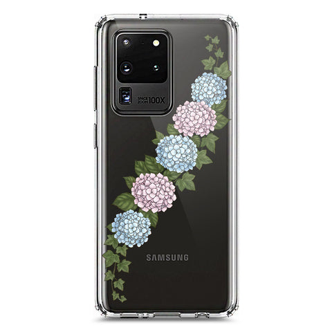 Samsung Galaxy S20 Ultra Cover - Velvet Bloom Series - Clear Phone Case - Soft Silicon Borders