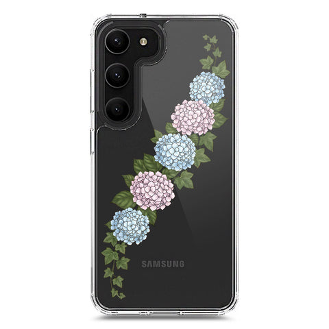 Samsung Galaxy S23 5G Cover - Velvet Bloom Series - Clear Phone Case - Soft Silicon Borders