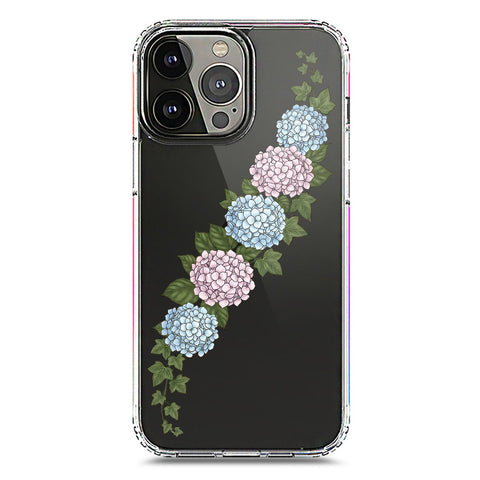 iPhone 13 Pro Max Cover - Velvet Bloom Series - Clear Phone Case - Soft Silicon Borders