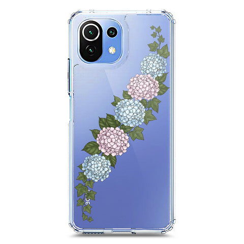 Xiaomi Mi 11 Lite 5G Cover - Velvet Bloom Series - Clear Phone Case - Soft Silicon Borders