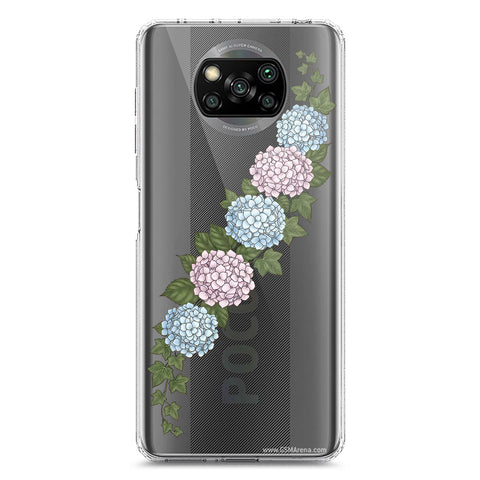 Xiaomi Poco X3 NFC Cover - Velvet Bloom Series - Clear Phone Case - Soft Silicon Borders