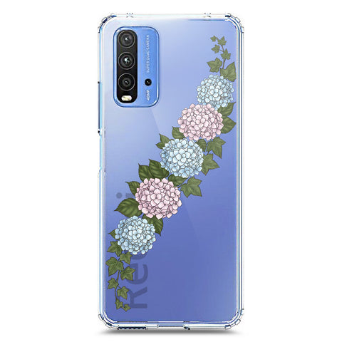 Xiaomi Redmi 9T Cover - Velvet Bloom Series - Clear Phone Case - Soft Silicon Borders