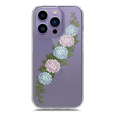 iPhone 14 Pro Max Cover - Velvet Bloom Series - Clear Phone Case - Soft Silicon Borders