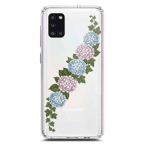Samsung Galaxy A31 Cover - Velvet Bloom Series - Clear Phone Case - Soft Silicon Borders