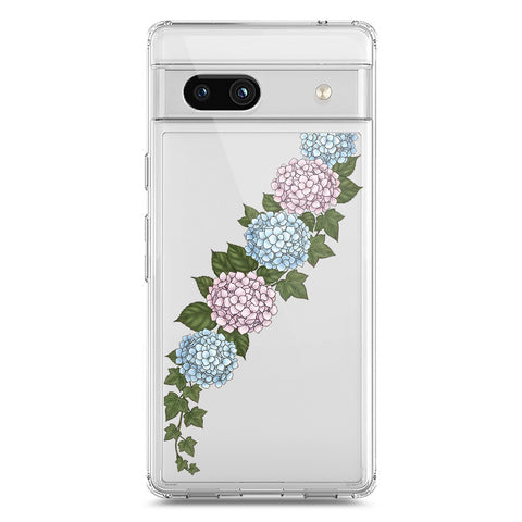 Google Pixel 7a Cover - Velvet Bloom Series - Clear Phone Case - Soft Silicon Borders