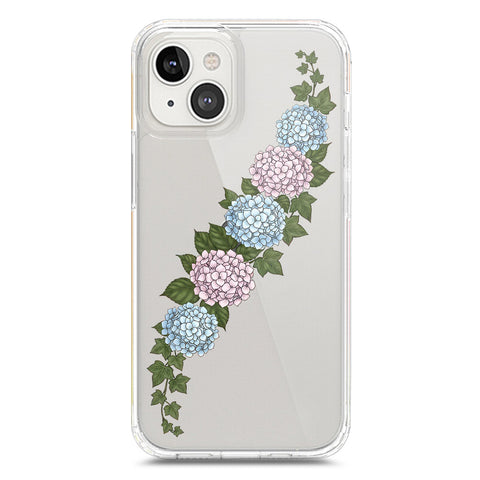 iPhone 13 Cover - Velvet Bloom Series - Clear Phone Case - Soft Silicon Borders