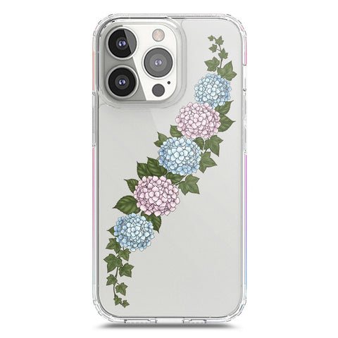 iPhone 13 Pro Cover - Velvet Bloom Series - Clear Phone Case - Soft Silicon Borders