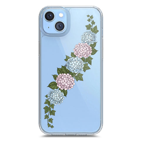 iPhone 14 Plus Cover - Velvet Bloom Series - Clear Phone Case - Soft Silicon Borders