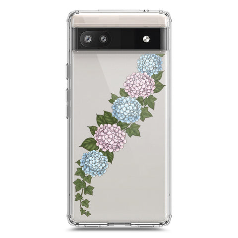 Google Pixel 6a Cover - Velvet Bloom Series - Clear Phone Case - Soft Silicon Borders