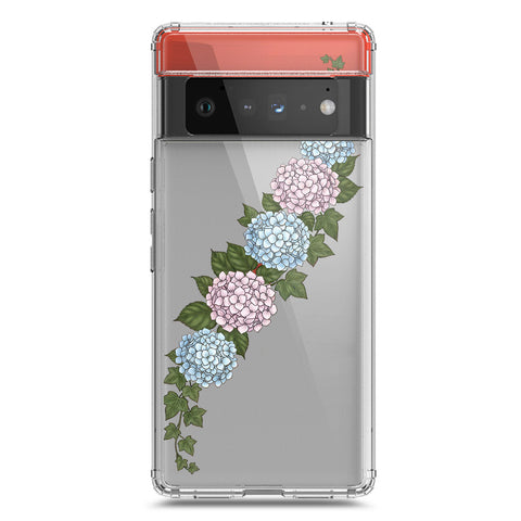 Google Pixel 6 Pro Cover - Velvet Bloom Series - Clear Phone Case - Soft Silicon Borders