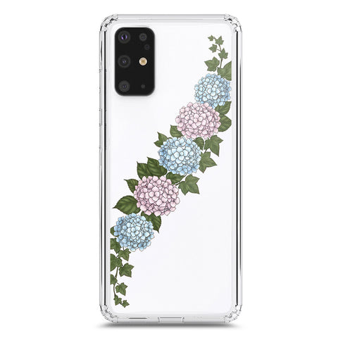 Samsung Galaxy S20 Plus Cover - Velvet Bloom Series - Clear Phone Case - Soft Silicon Borders