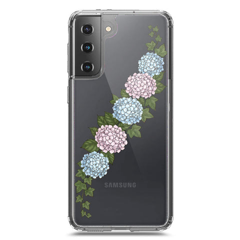 Samsung Galaxy S21 5G Cover - Velvet Bloom Series - Clear Phone Case - Soft Silicon Borders