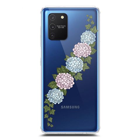 Samsung Galaxy M80s Cover - Velvet Bloom Series - Clear Phone Case - Soft Silicon Borders