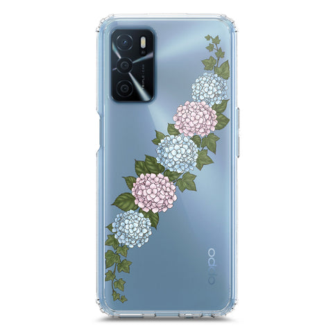 Oppo A55 5G Cover - Velvet Bloom Series - Clear Phone Case - Soft Silicon Borders