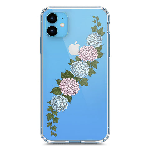 iPhone 11 Cover - Velvet Bloom Series - Clear Phone Case - Soft Silicon Borders
