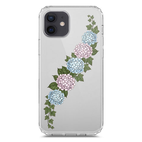 iPhone 12 Pro Cover - Velvet Bloom Series - Clear Phone Case - Soft Silicon Borders