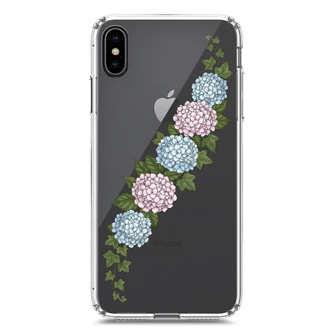iPhone XS / X Cover - Velvet Bloom Series - Clear Phone Case - Soft Silicon Borders