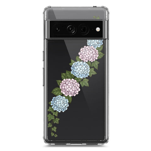 Google Pixel 7 Pro Cover - Velvet Bloom Series - Clear Phone Case - Soft Silicon Borders