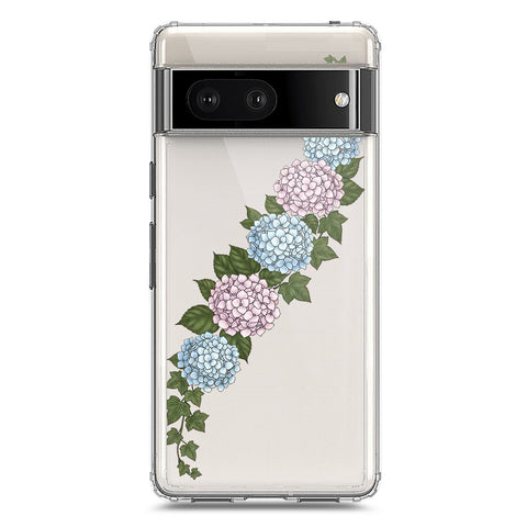 Google Pixel 7 Cover - Velvet Bloom Series - Clear Phone Case - Soft Silicon Borders
