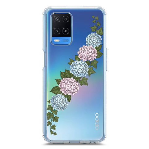 Oppo A54 4G Cover - Velvet Bloom Series - Clear Phone Case - Soft Silicon Borders