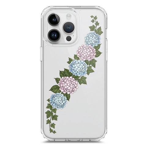 iPhone 15 Pro Cover - Velvet Bloom Series - Clear Phone Case - Soft Silicon Borders