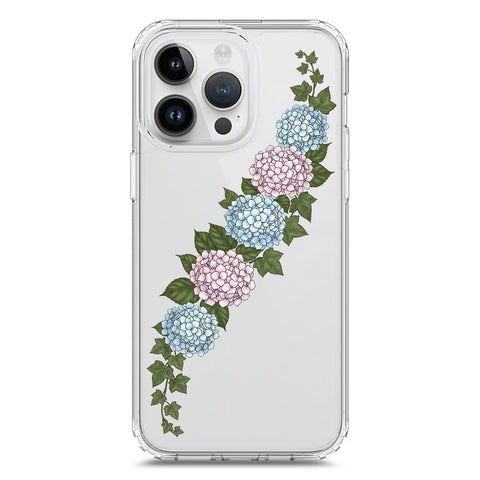 iPhone 15 Pro Max Cover - Velvet Bloom Series - Clear Phone Case - Soft Silicon Borders