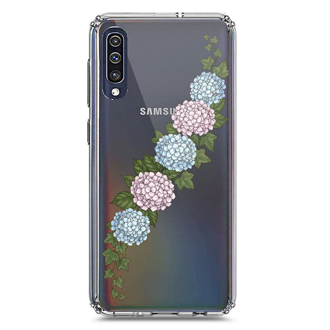 Samsung Galaxy A30s Cover - Velvet Bloom Series - Clear Phone Case - Soft Silicon Borders