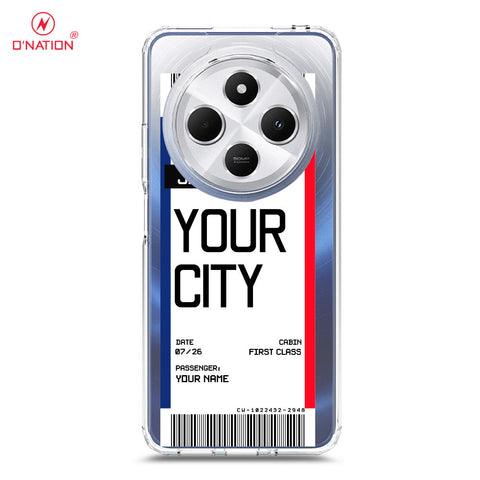 Xiaomi Redmi 14C Cover - Personalised Boarding Pass Ticket Series - 5 Designs - Clear Phone Case - Soft Silicon Borders