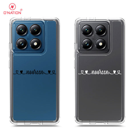 Xiaomi 14T Pro Cover - Personalised Name Series - 8 Designs - Clear Phone Case - Soft Silicon Borders