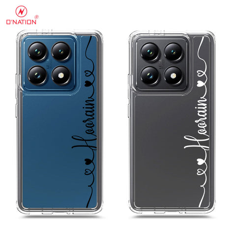 Xiaomi 14T Pro Cover - Personalised Name Series - 8 Designs - Clear Phone Case - Soft Silicon Borders